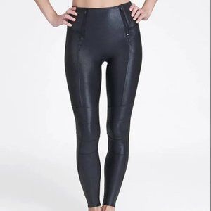 SPANX Faux Leather leggings with Zippers